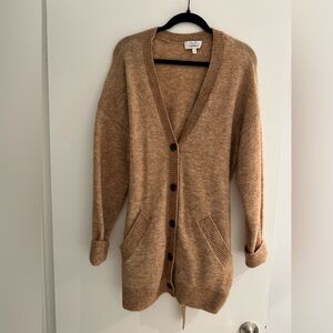 & Other Stories tan mohair wool blend belted cardigan Size Small